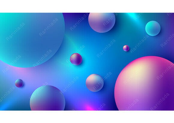 3D Abstract Background Neon Spheres for Modern Design Needs