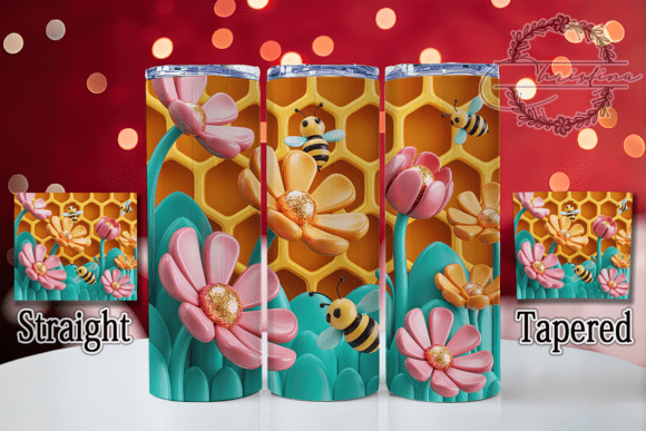 3D Abstract Floral Bee Tumbler: A Versatile Design for Creative Drinkware Projects