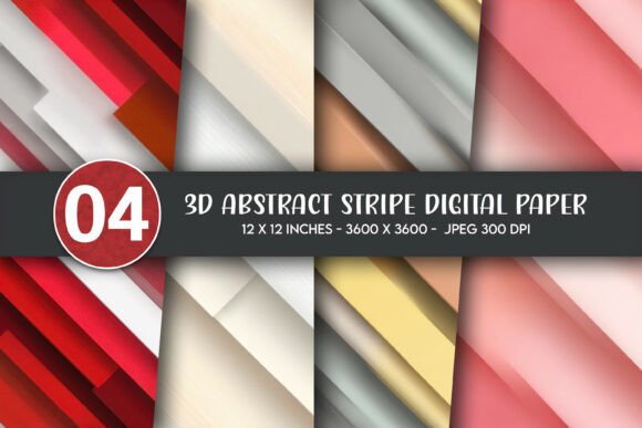 3D Abstract Stripe Digital Paper for Creative Projects and Decor