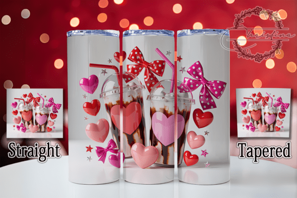 3D Inflated Coffee Valentine Tumbler Design