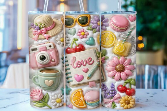 3D Inflated Summer Vibes Tumbler Wrap: A Fresh Design Resource for Summer-Themed Projects