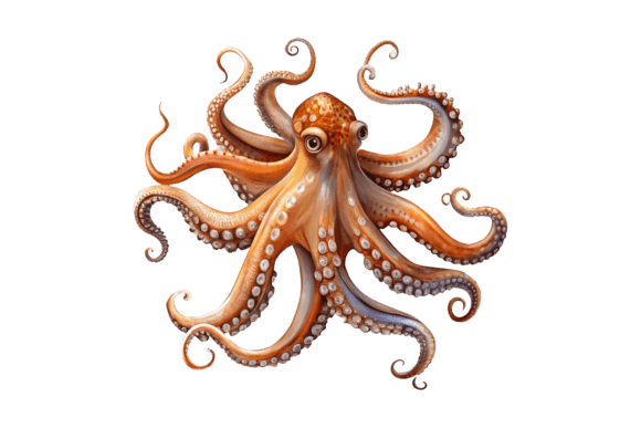 3D Octopus Animal PNG Background – Creative Design Resource for Print and Digital Projects