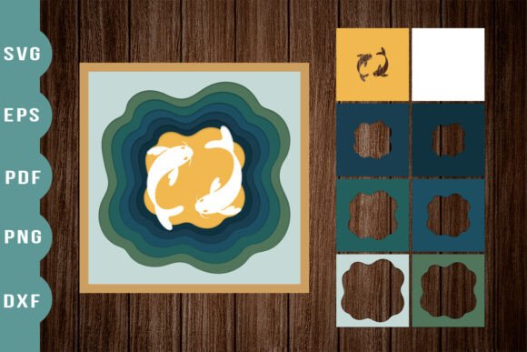 3D Shadow Box White Koi Fish Paper Cut – A Creative Addition to Your Crafting Projects