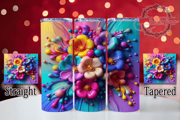 3D Spring Floral Tumbler Design