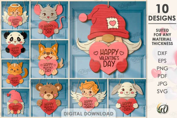 3D Valentine's Day Door Hangers Bundle