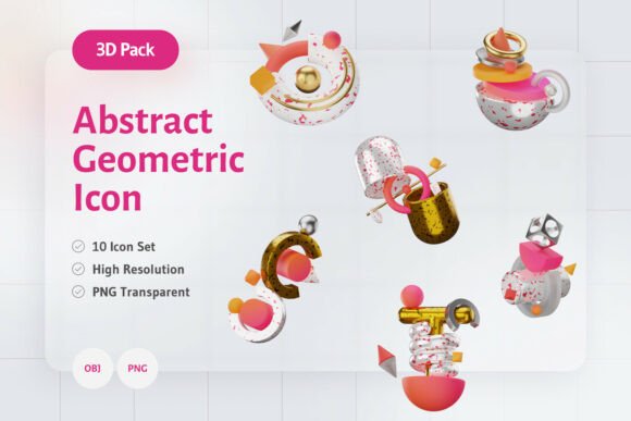 Abstract Geometric 3D Icon Pack: A Practical Choice for Modern Design Projects