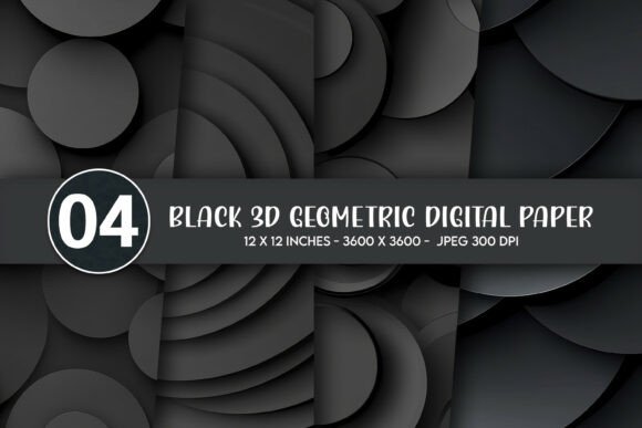 Black 3D Geometric Digital Paper