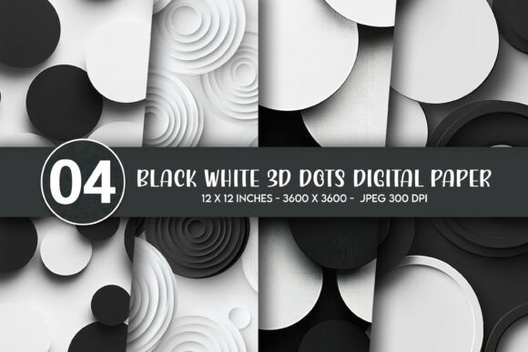 Black White 3D Dots Digital Paper: A Versatile Design Solution for Print and Digital Projects