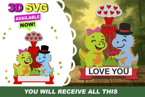 Dino Love Cake Topper 3D SVG: A Practical Design Resource for Makers and Creators