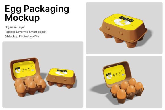 Egg Packaging 3D Mockup for Realistic Brand Presentation