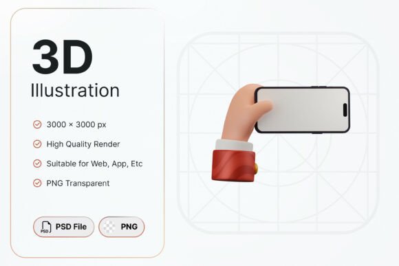 Enhance Your Tech Visuals with the Smartphone Side Hold 3D Icon