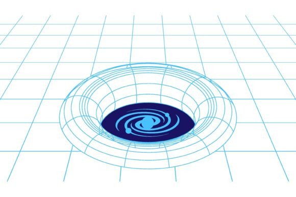 Futuristic 3D Wireframe Visualization of Cosmic Structures