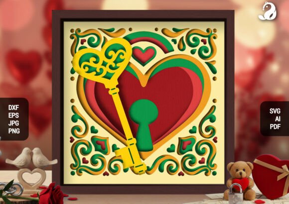 Key to My Heart 3D Layered Shadowbox