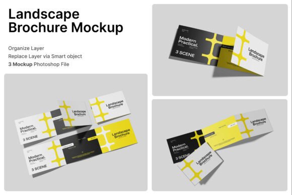 Landscape Brochure 3D Mockup: A Professional Tool for Realistic Brand Presentations