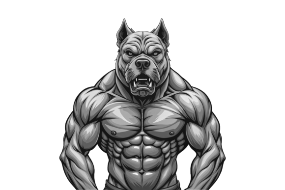 Muscular Dog 3D Render PNGs – Creative Design Power