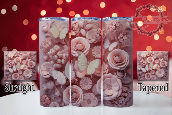 Pink 3D Butterfly Pastel 20oz Tumbler Design – A Stylish Digital Solution for Custom Drinkware