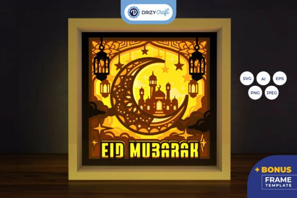 Ramadan 3D Light Box - Eid Mubarak