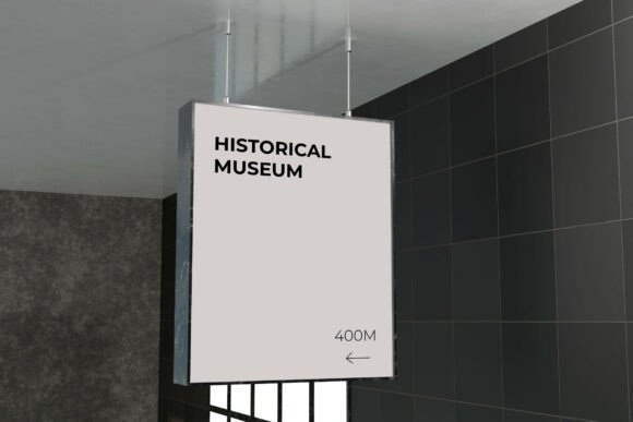 Rectangle Sign Board 3D Mockup for Modern Design Projects