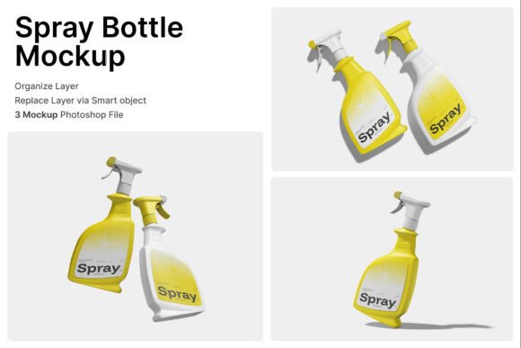 Spray Bottle 3D Mockup for Realistic Product Branding and Packaging Design