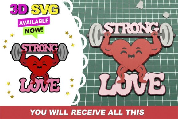 Strong Love Cake Topper 3D SVG: Elevating Design with Versatile Creative Assets