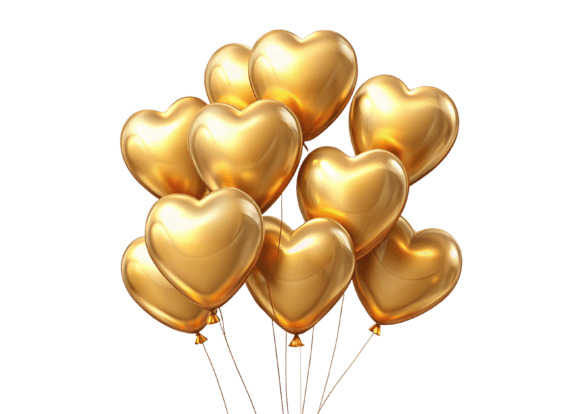Unlock Your Creative Potential with 3D Golden Balloon Top on Transparent PNG